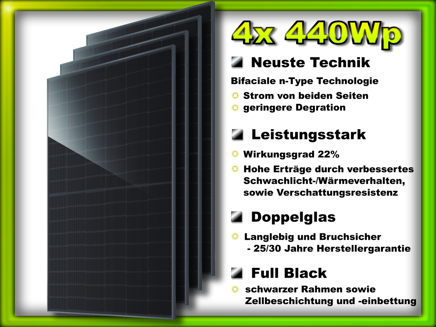 Balkonkraftwerk Tetra mit 2048Wh Speicher (1760Wp/800W)
