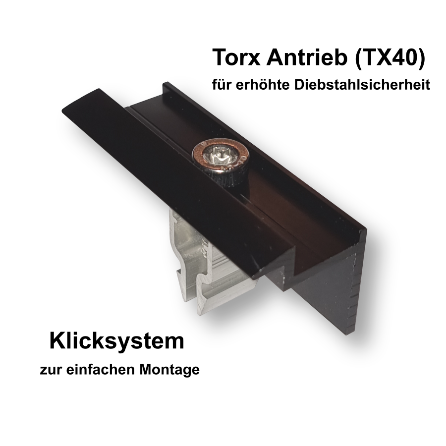Endklemme 30mm mit Klicksystem, schwarz