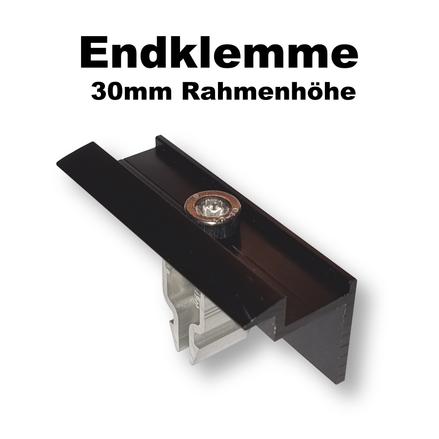 Endklemme 30mm mit Klicksystem, schwarz
