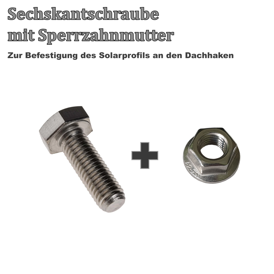 Sechskantschraube mit Sperrzahnmutter M10, Edelstahl A2
