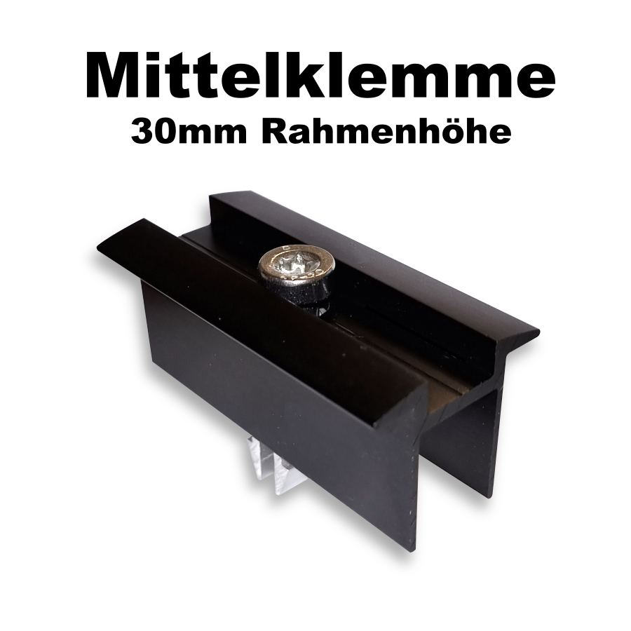 Mittelklemme 30mm mit Klicksystem, schwarz