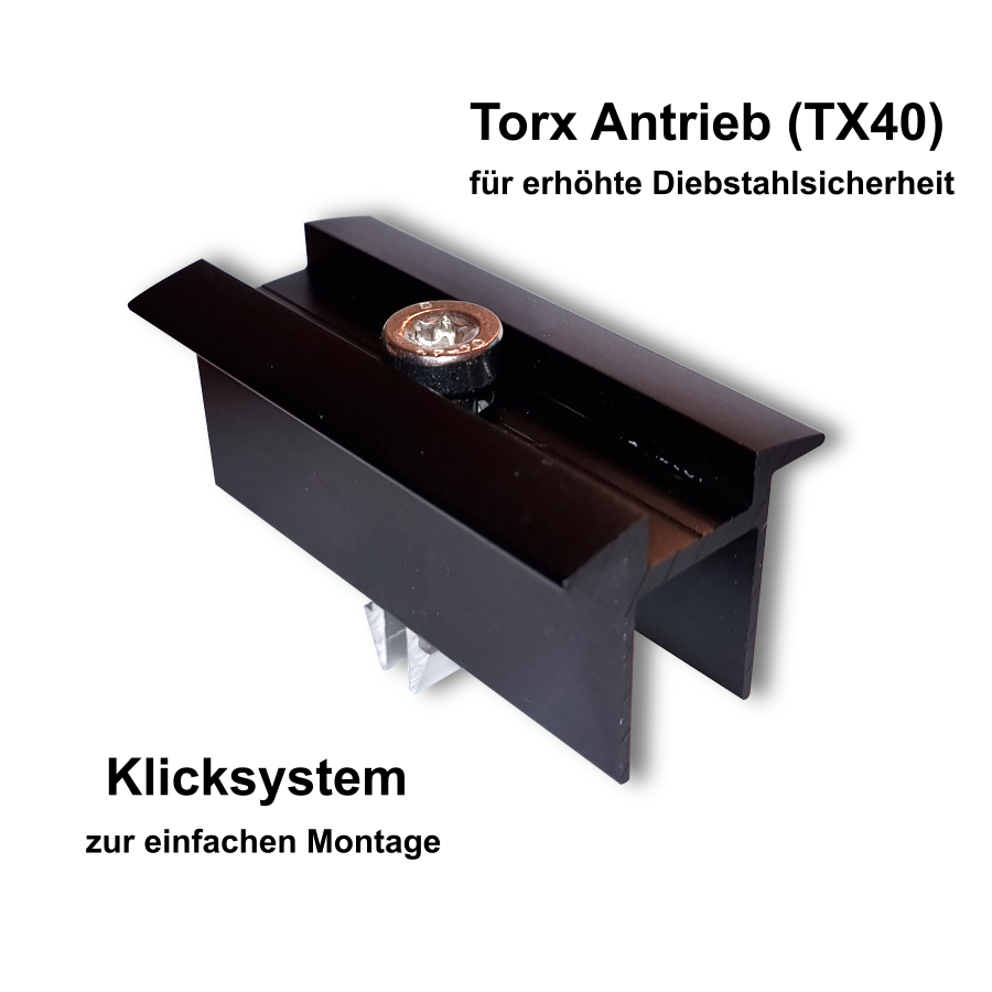 Mittelklemme 30mm mit Klicksystem, schwarz