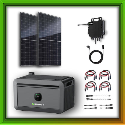 1000Wp Balkonkraftwerk mit Growatt Batteriespeicher