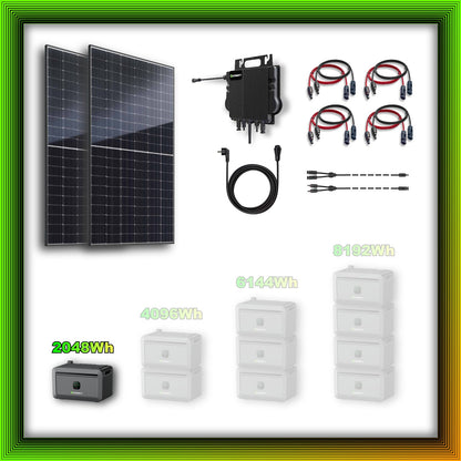 1000Wp Balkonkraftwerk mit Growatt Batteriespeicher