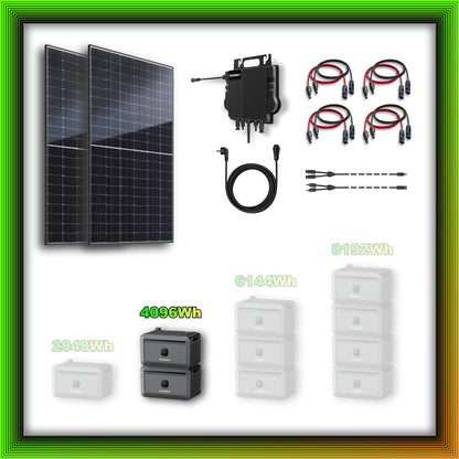 1000Wp Balkonkraftwerk mit Growatt Batteriespeicher