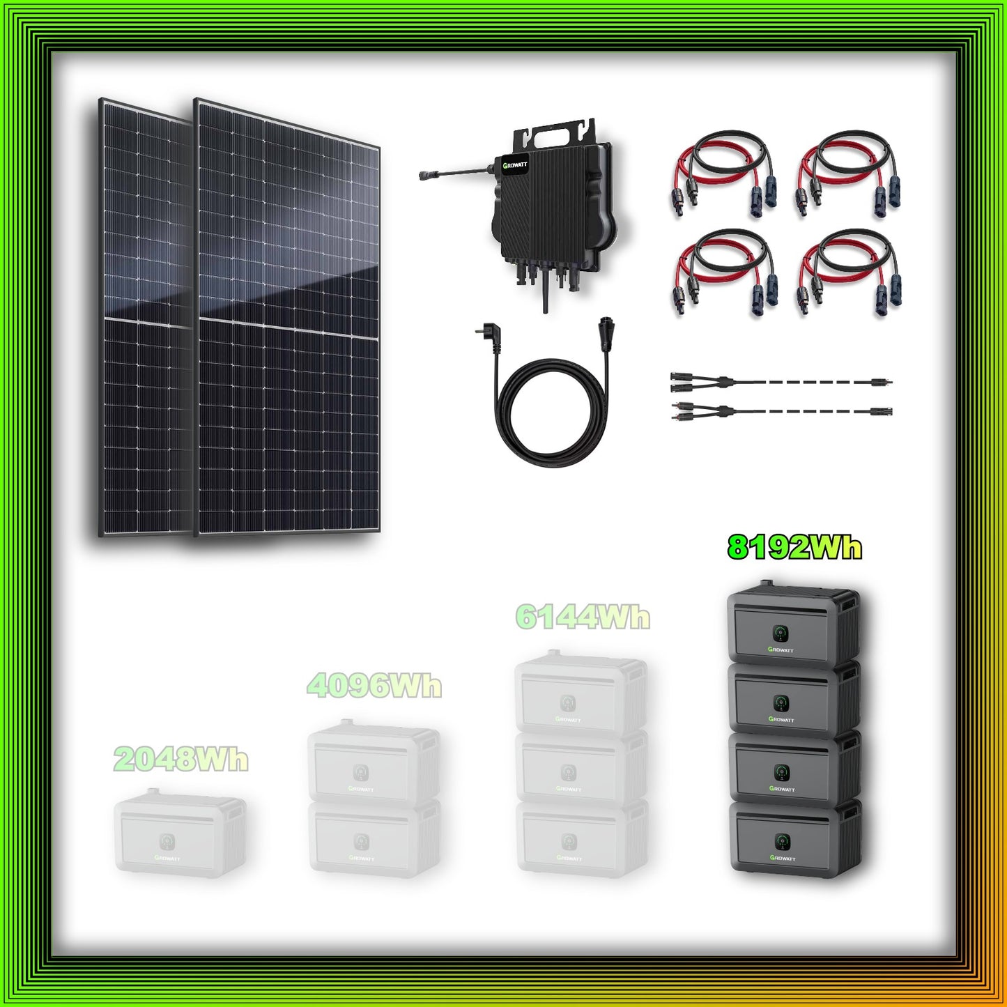 1000Wp Balkonkraftwerk mit Growatt Batteriespeicher