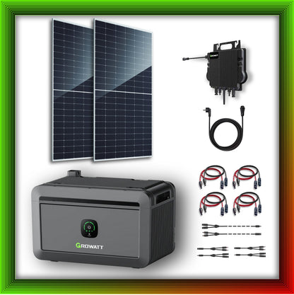 1170Wp XXL Balkonkraftwerk mit Growatt Batteriespeicher