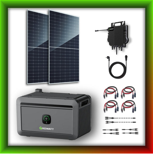 1170Wp XXL Balkonkraftwerk mit Growatt Batteriespeicher