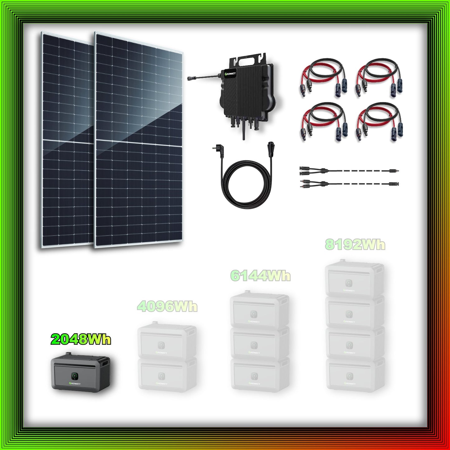 1170Wp XXL Balkonkraftwerk mit Growatt Batteriespeicher