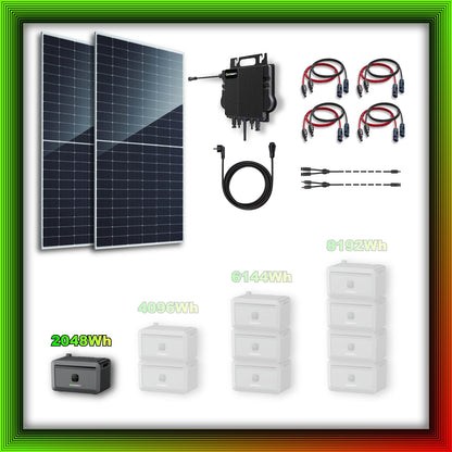 1170Wp XXL Balkonkraftwerk mit Growatt Batteriespeicher