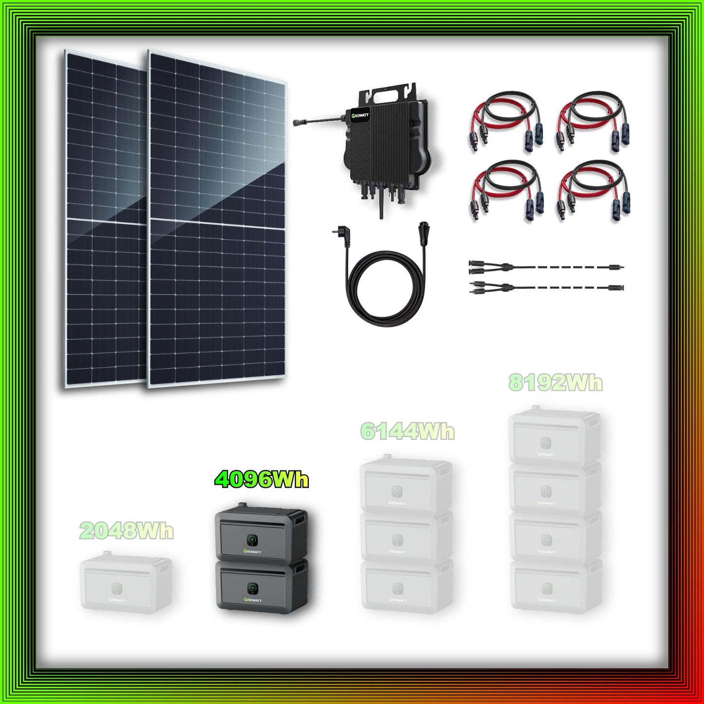 1170Wp XXL Balkonkraftwerk mit Growatt Batteriespeicher