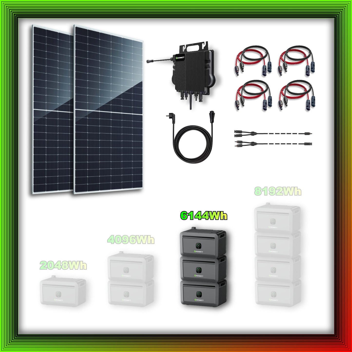 1170Wp XXL Balkonkraftwerk mit Growatt Batteriespeicher