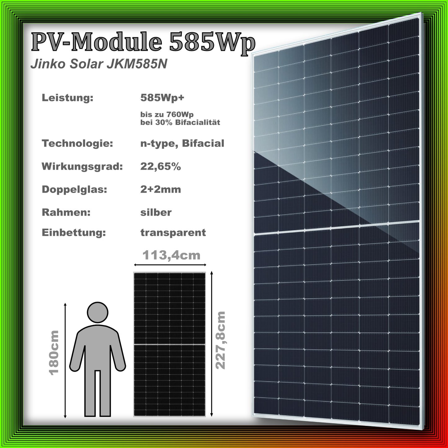 1170Wp XXL Balkonkraftwerk mit Growatt Batteriespeicher