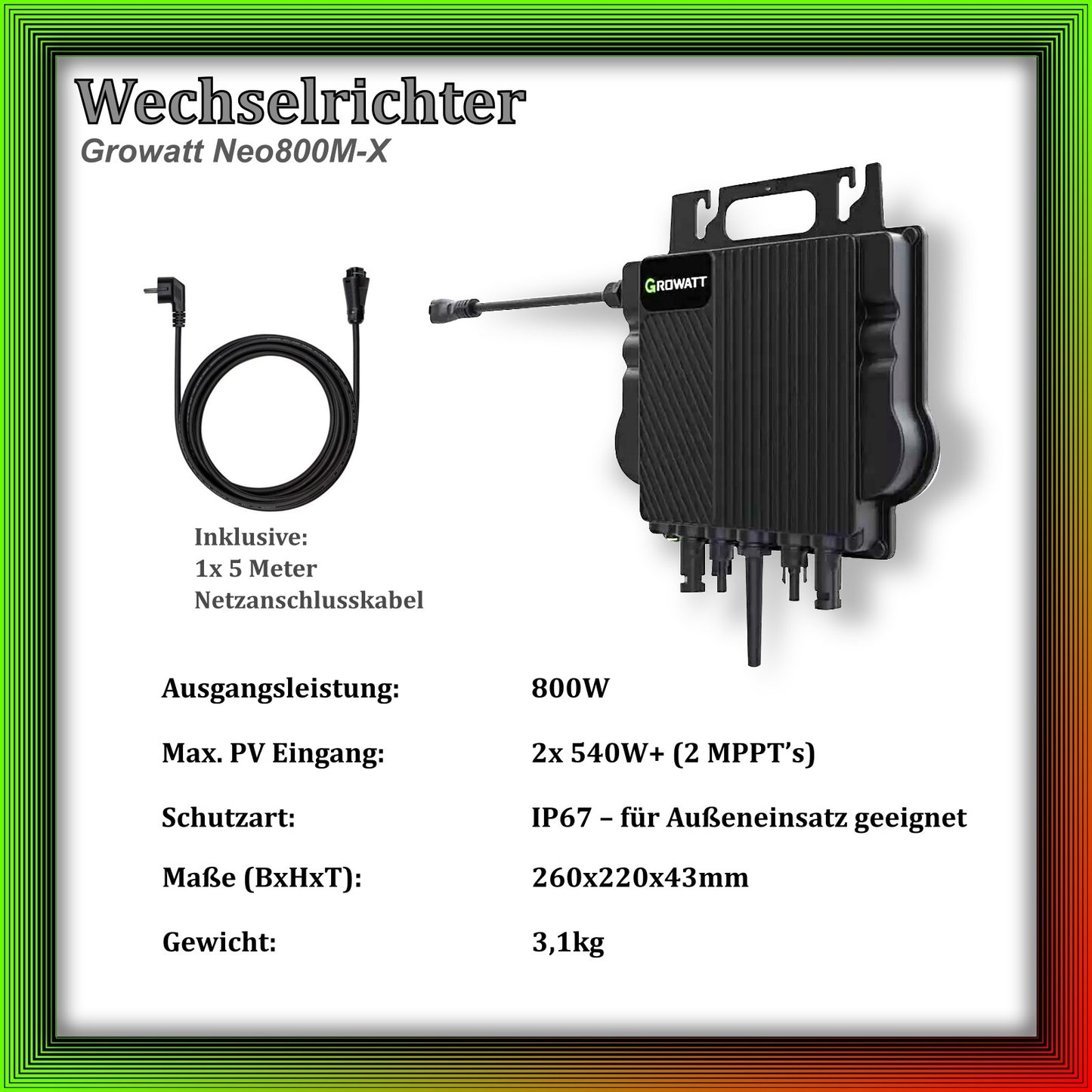 1170Wp XXL Balkonkraftwerk mit Growatt Batteriespeicher