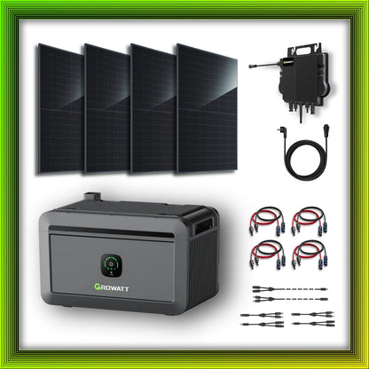 1800Wp Balkonkraftwerk mit Growatt Batteriespeicher