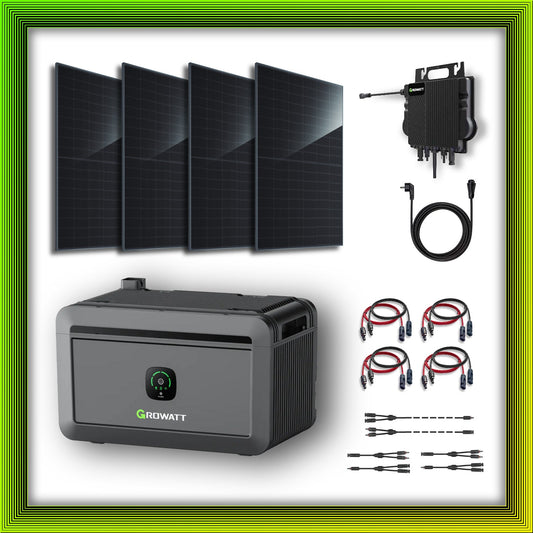 1800Wp Balkonkraftwerk mit Growatt Batteriespeicher