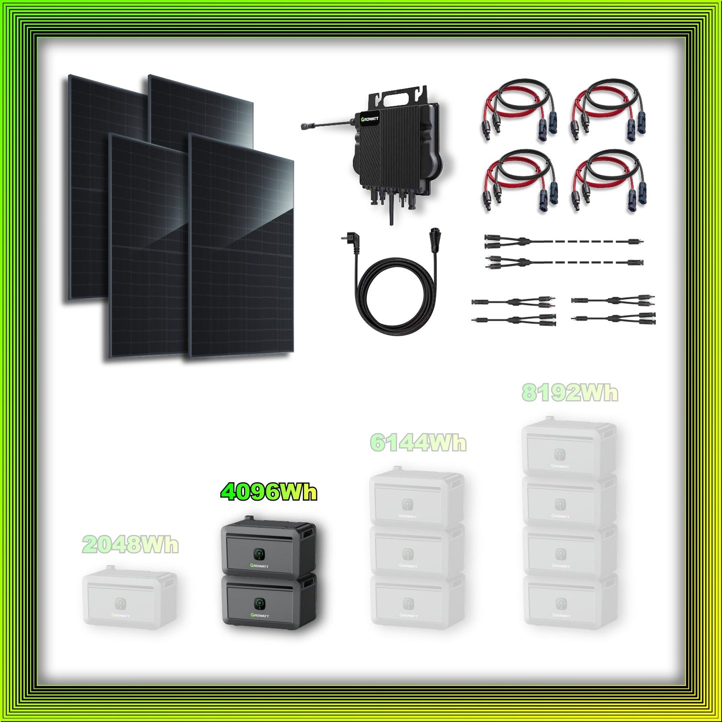 1800Wp Balkonkraftwerk mit Growatt Batteriespeicher