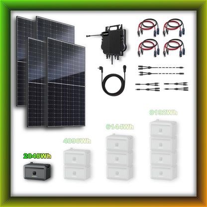 2000Wp Balkonkraftwerk mit Growatt Batteriespeicher