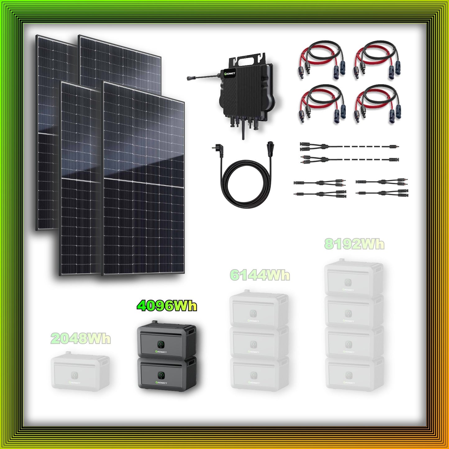 2000Wp Balkonkraftwerk mit Growatt Batteriespeicher