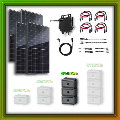 2000Wp Balkonkraftwerk mit Growatt Batteriespeicher