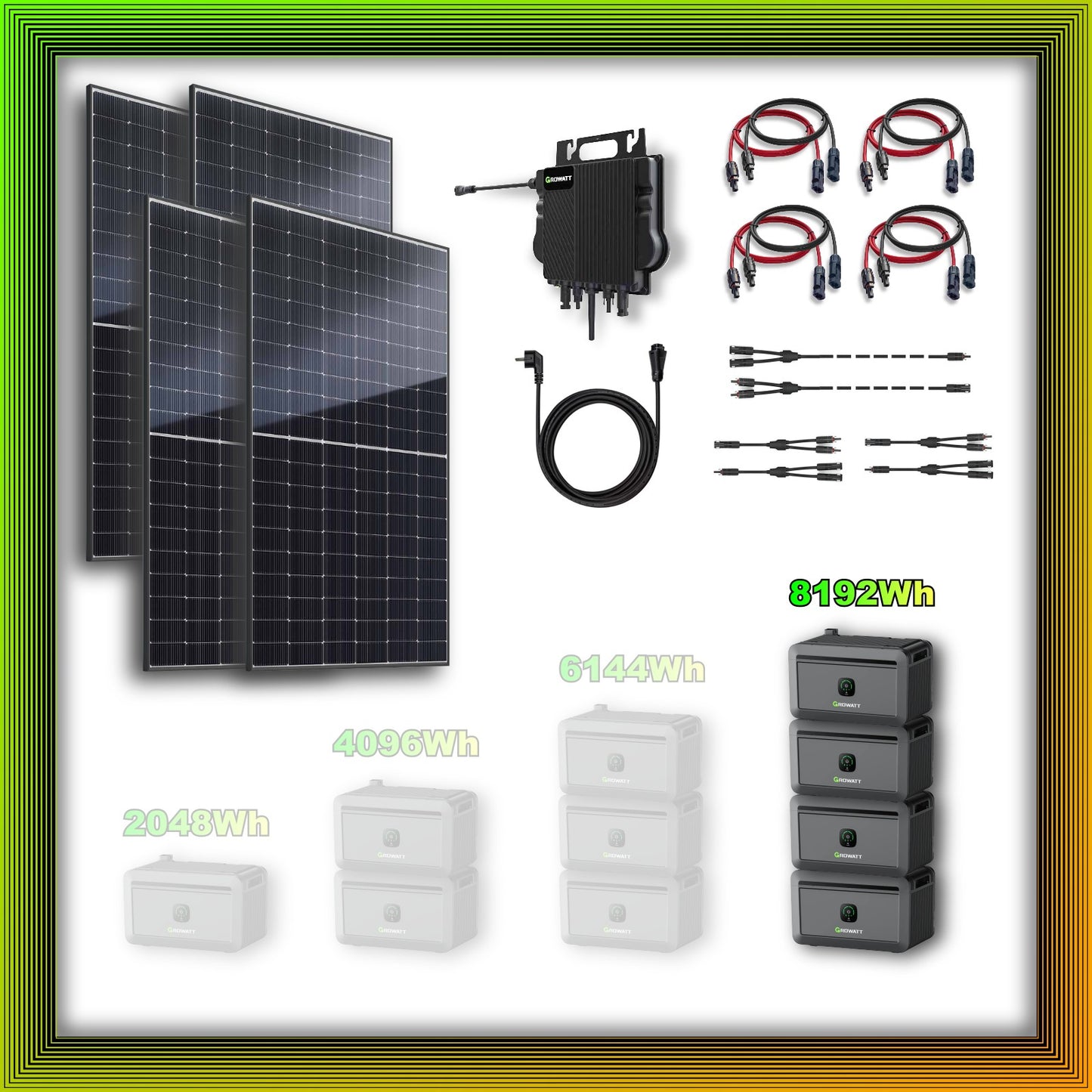 2000Wp Balkonkraftwerk mit Growatt Batteriespeicher