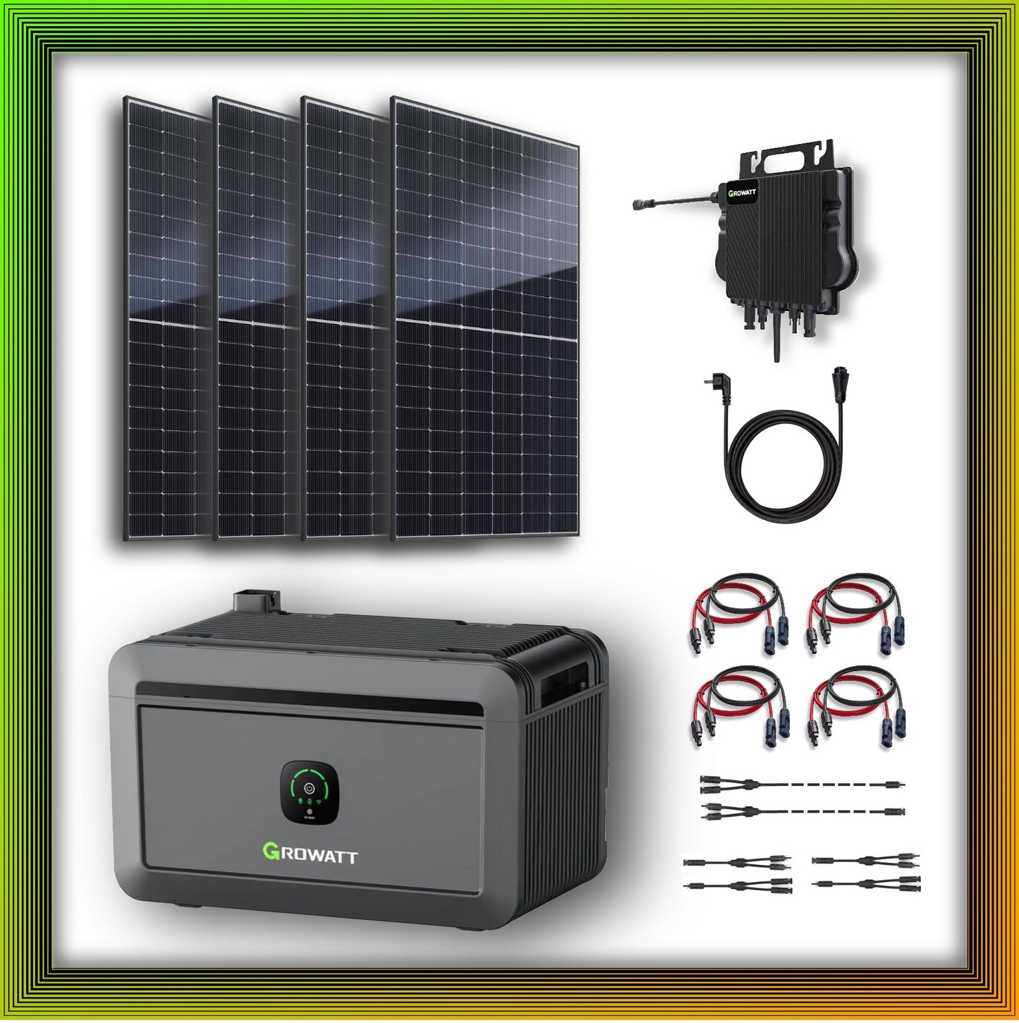 2000Wp Balkonkraftwerk mit Growatt Batteriespeicher