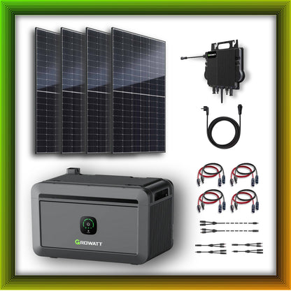 2000Wp Balkonkraftwerk mit Growatt Batteriespeicher