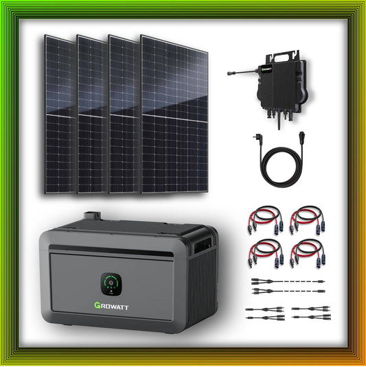 2000Wp Balkonkraftwerk mit Growatt Batteriespeicher