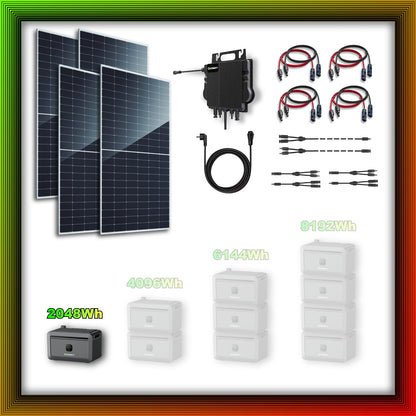 2340Wp XXL Balkonkraftwerk mit Growatt Batteriespeicher