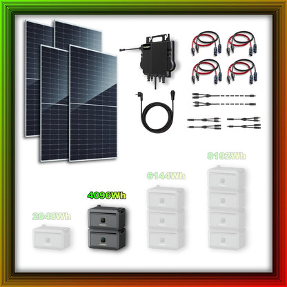 2340Wp XXL Balkonkraftwerk mit Growatt Batteriespeicher