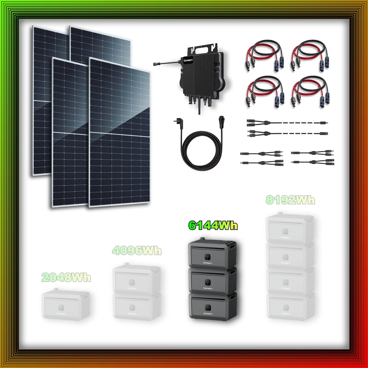 2340Wp XXL Balkonkraftwerk mit Growatt Batteriespeicher