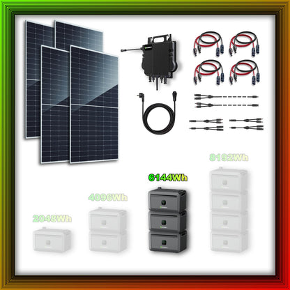 2340Wp XXL Balkonkraftwerk mit Growatt Batteriespeicher