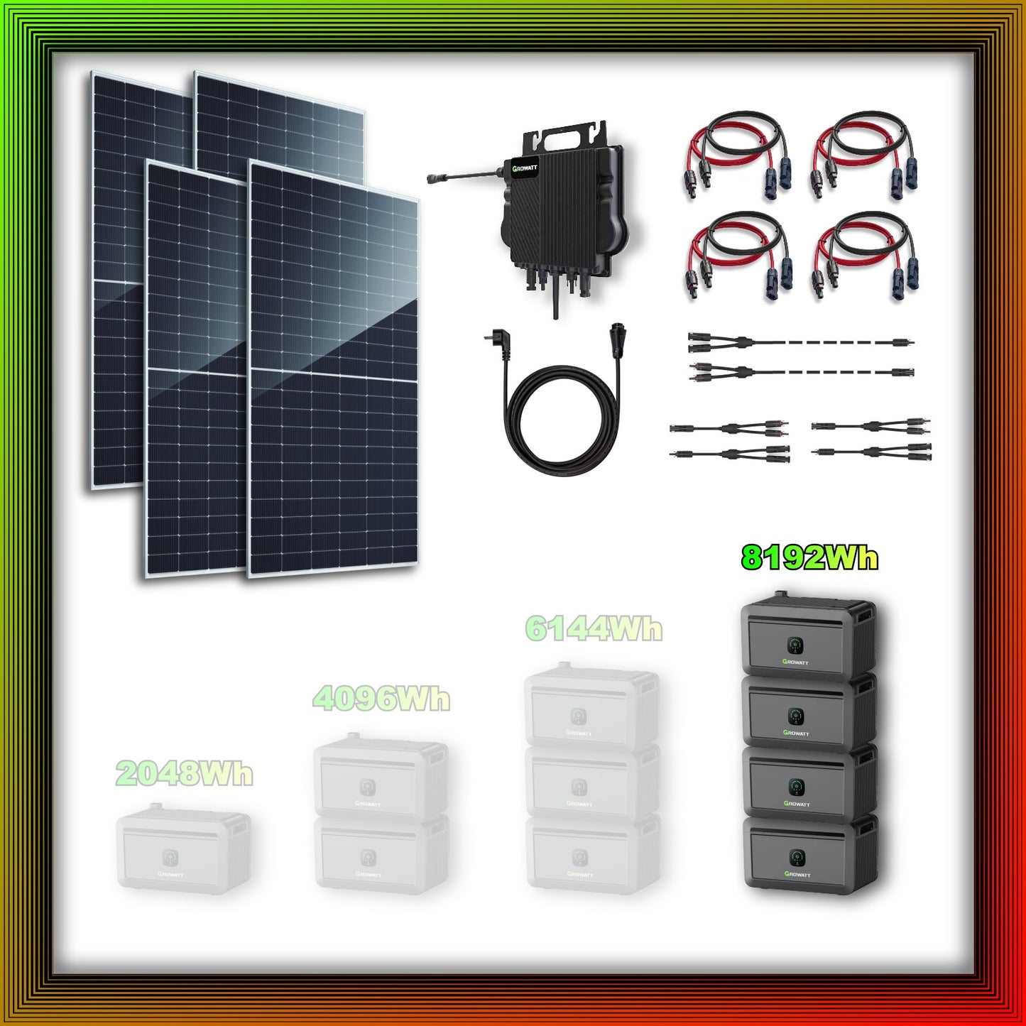 2340Wp XXL Balkonkraftwerk mit Growatt Batteriespeicher