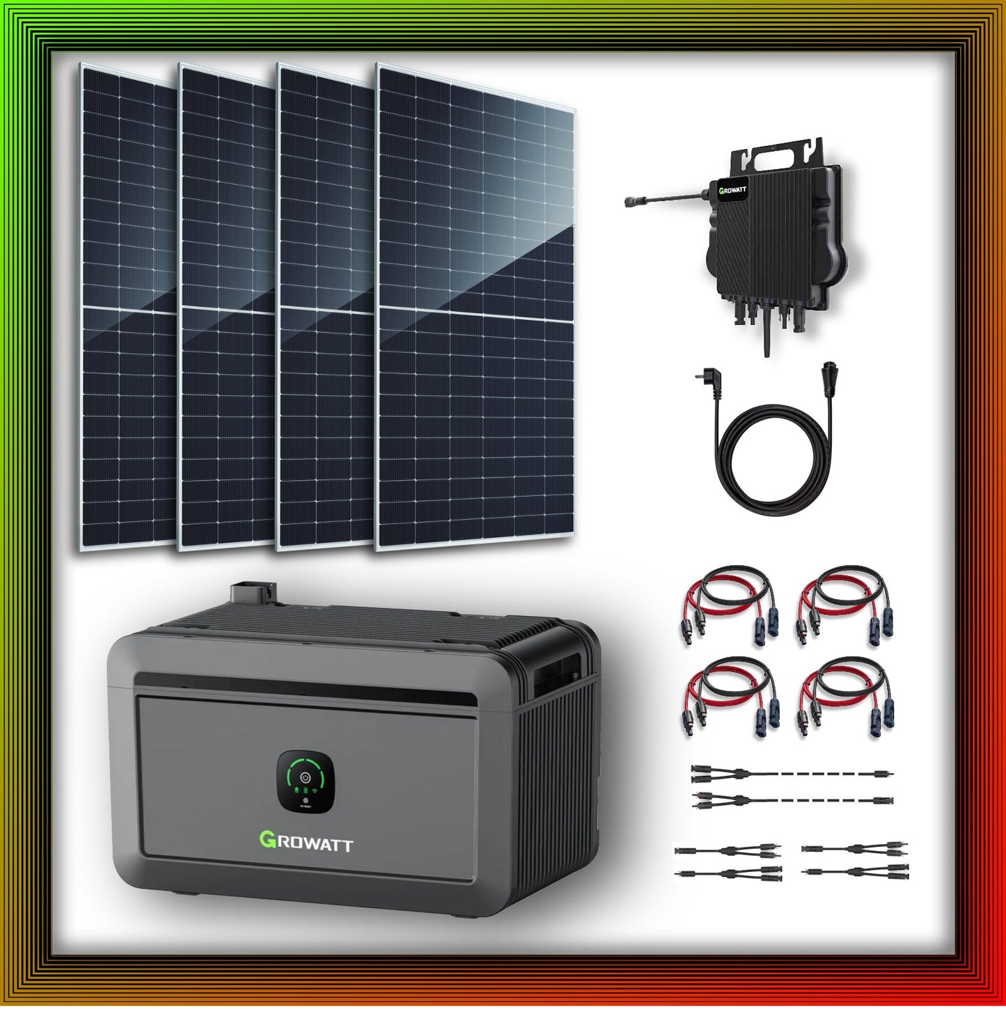 2340Wp XXL Balkonkraftwerk mit Growatt Batteriespeicher