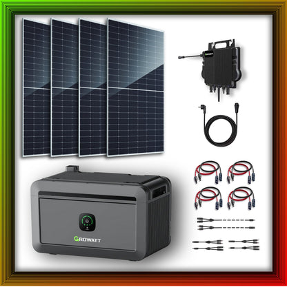 2340Wp XXL Balkonkraftwerk mit Growatt Batteriespeicher