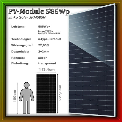 2340Wp XXL Balkonkraftwerk mit Growatt Batteriespeicher