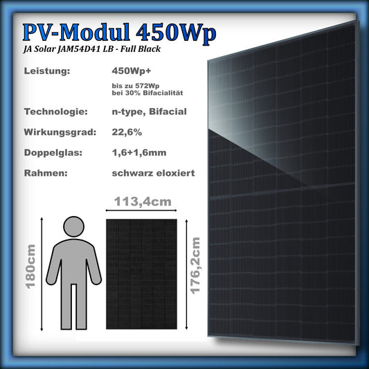 Balkonkraftwerk 900er "Duplex" Full Black Module