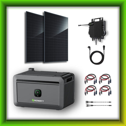 900Wp Balkonkraftwerk mit Growatt Batteriespeicher