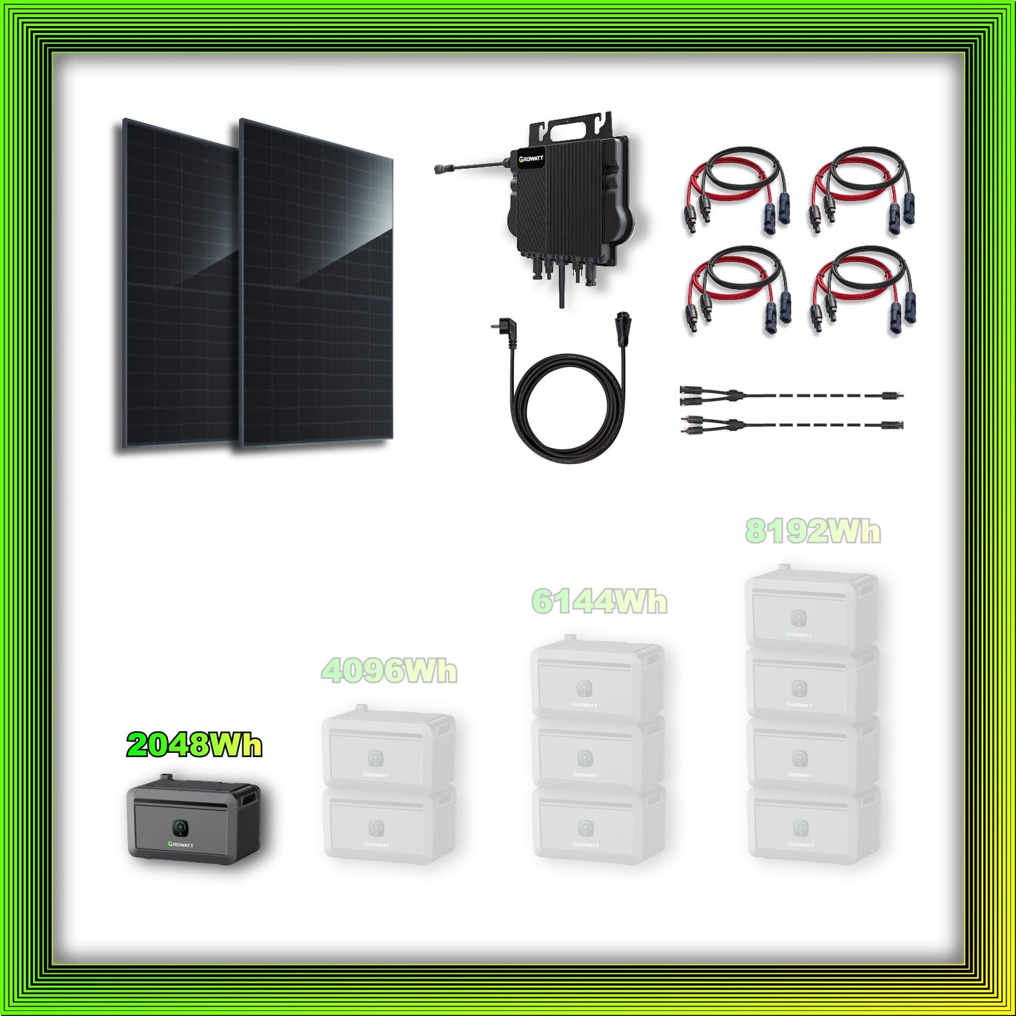 900Wp Balkonkraftwerk mit Growatt Batteriespeicher