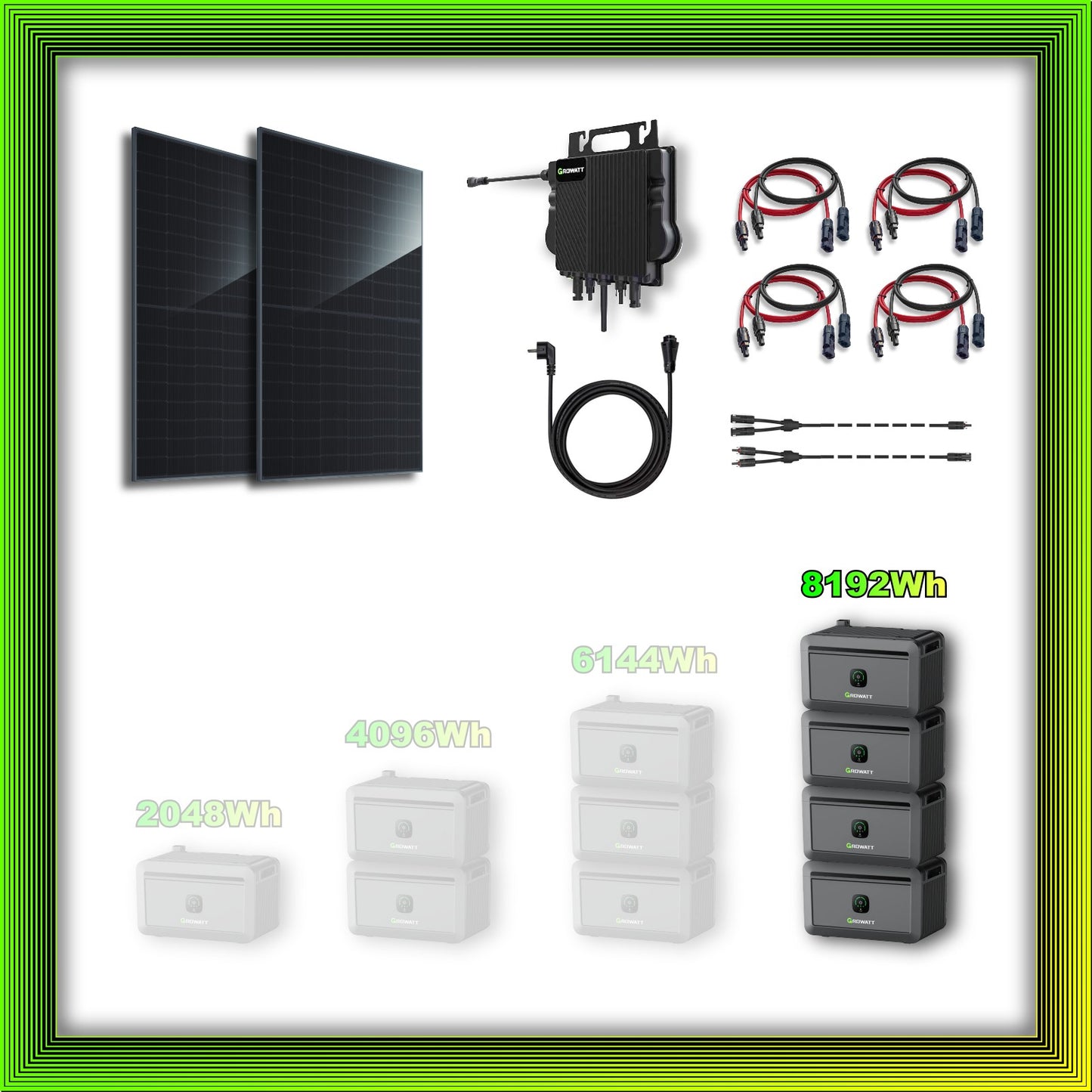 900Wp Balkonkraftwerk mit Growatt Batteriespeicher