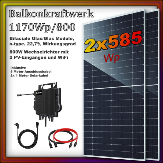 Balkonkraftwerk 1170er "GIGANTE" Silver Frame