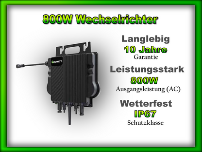 Balkonkraftwerk "Duplex" mit 2048Wh Speicher (880Wp/800W)