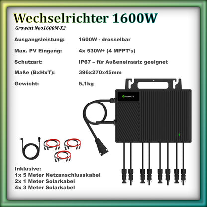 Balkonkraftwerk "Quadrant" 1800/1600 Full Black