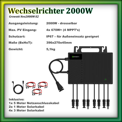 Balkonkraftwerk "Quadrant" 2000/2000 Black Frame