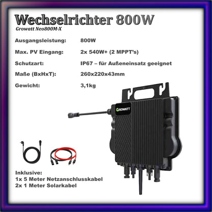 Balkonkraftwerk 1,0 Black Frame 1000Wp