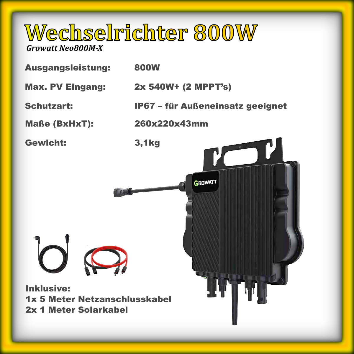 Balkonkraftwerk 1170er "GIGANTE" Silver Frame (1170Wp/800W)