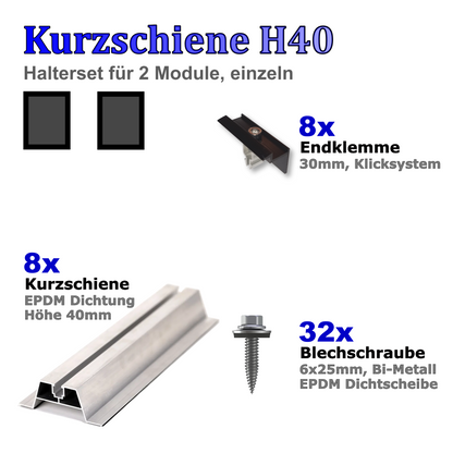 Haltersets Kurzschiene H40