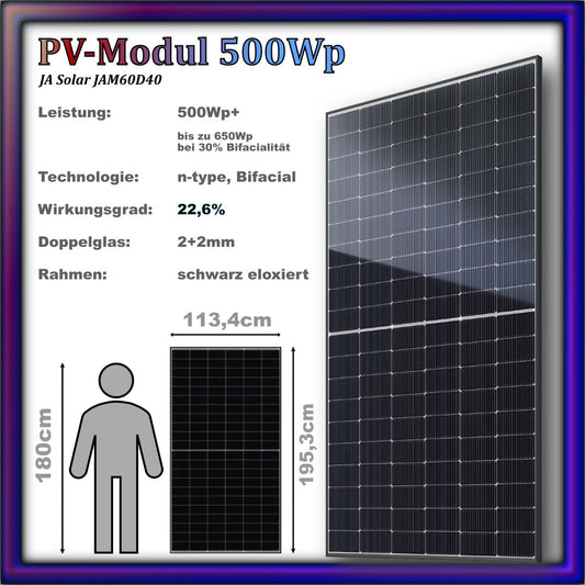 Balkonkraftwerk 1,0 Black Frame 1000Wp