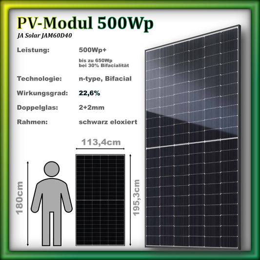 Balkonkraftwerk "Quadrant" 2000/2000 Black Frame