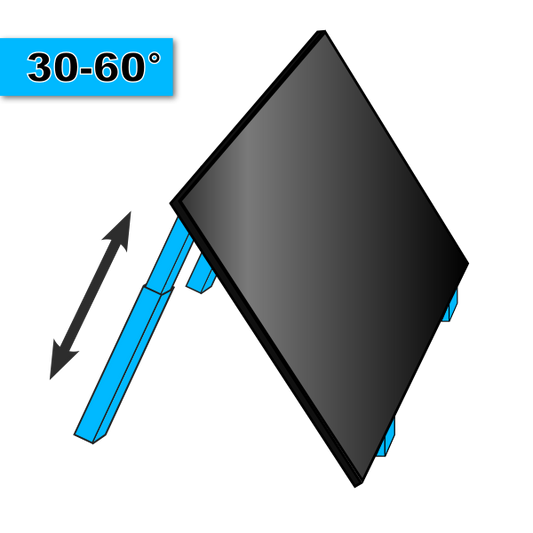 30-60° Teleskophalterung Flachdach oder Fassade